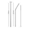 4Pcs Stainless Steel Straws Reusable Drinking Straws 8 Inch Metal Straight Bent Straw Set with Cleaning Brush Bar Party Supplies
