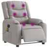 Electric Massage Recliner Cloud Grey Fabric