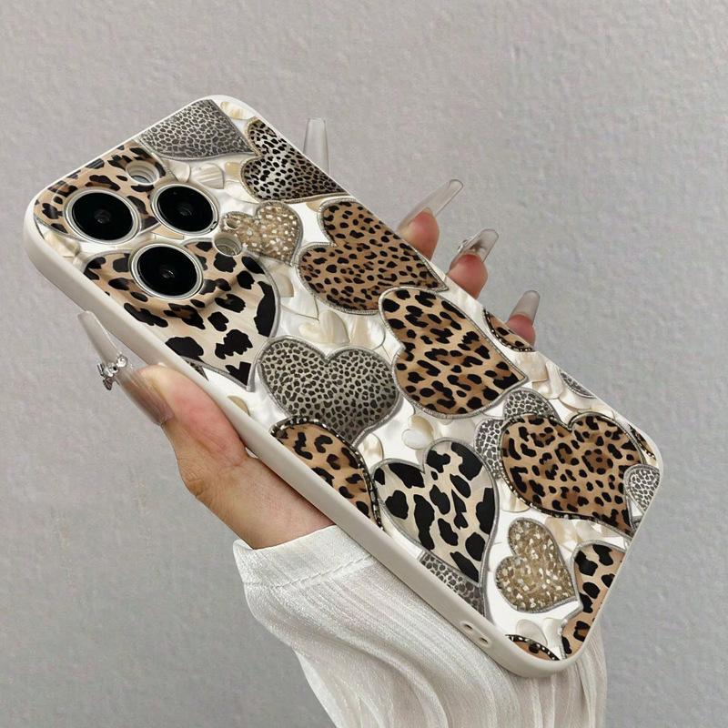 Applicable to Apple 16 mobile phone case 15promax leopard print love anti-drop iphone14pro fashion advanced 13/12