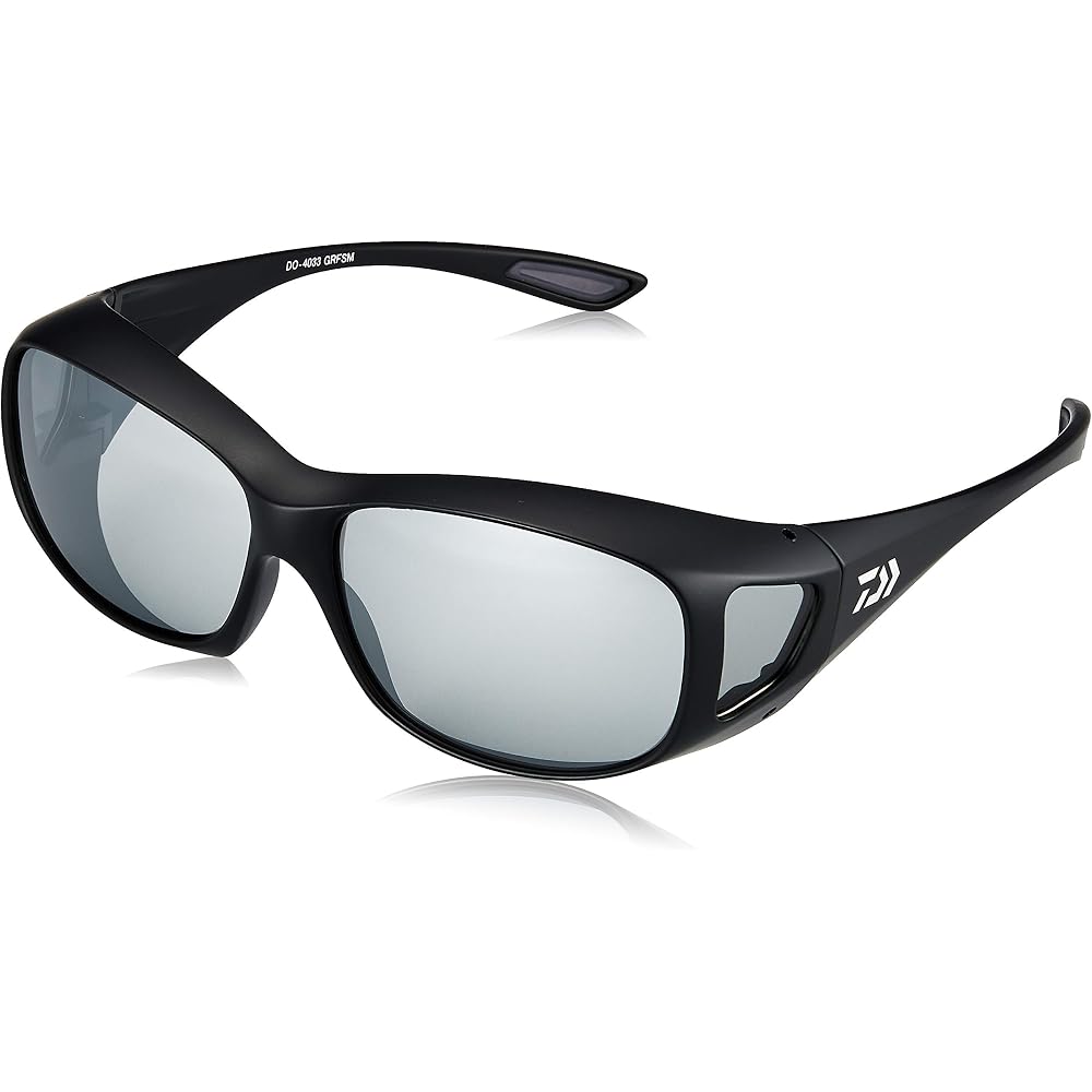 Daiwa DO-4033 Polarized Fishing Sunglasses Over Glasses Gray Flash Silver Mirror