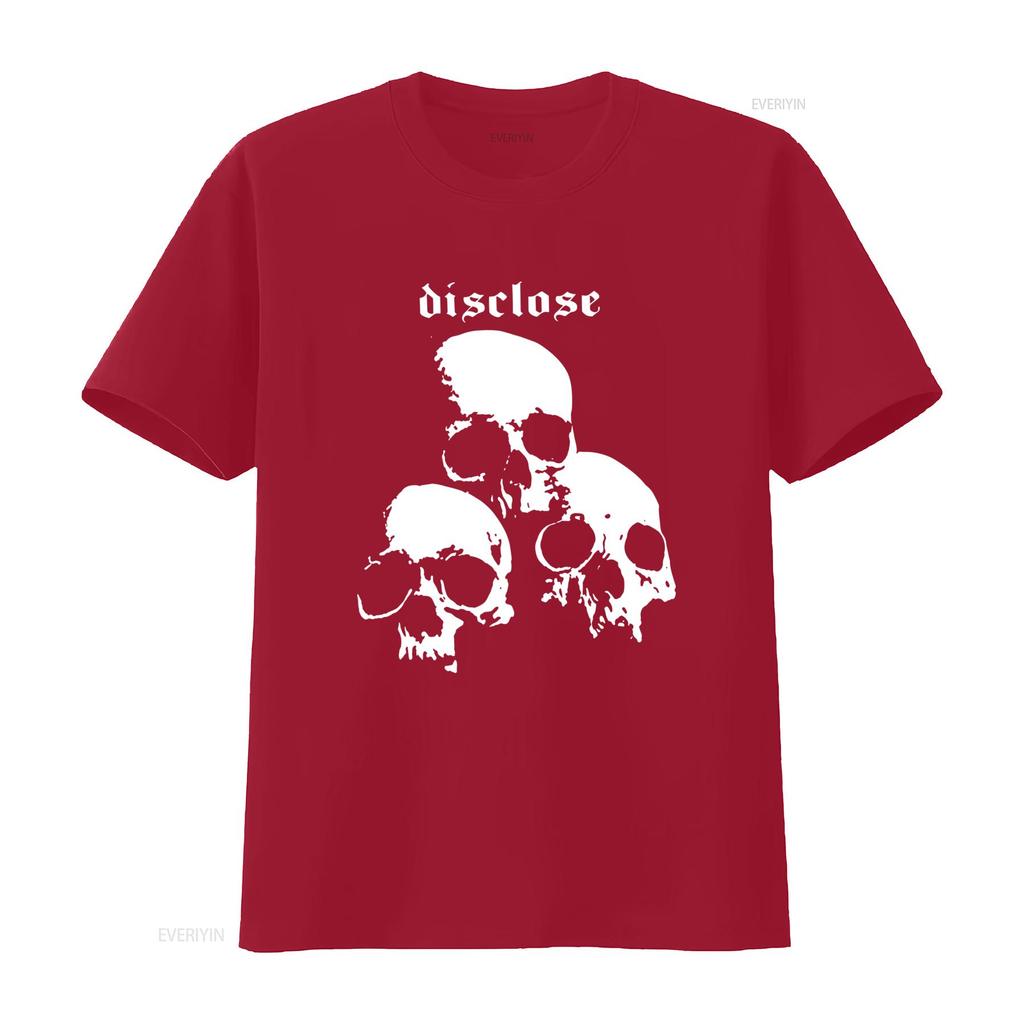 DISCLOSE Gothic Skulls Print T Shirt for Streetwear Fashion Casual vintage Washed fashion designer clothes Unisex Stylish