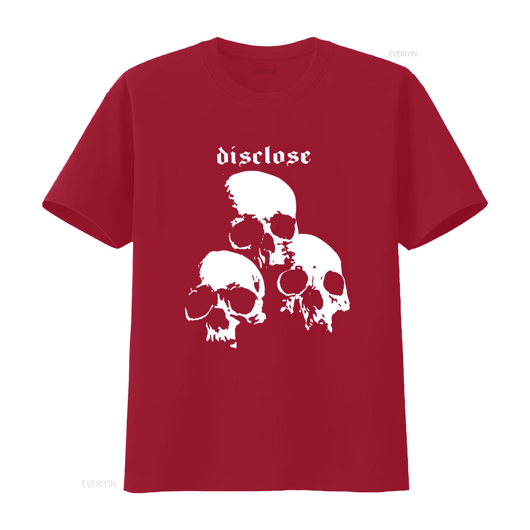 

DISCLOSE Gothic Skulls Print T Shirt for Streetwear Fashion Casual vintage Washed fashion designer clothes Unisex Stylish S
