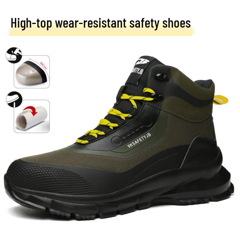 Top-Selling High-Top Microfiber Leather Safety Boots - Outdoor Mountaineering Steel Toe, Anti-Smash, Anti-Puncture, Wear-Resistant.