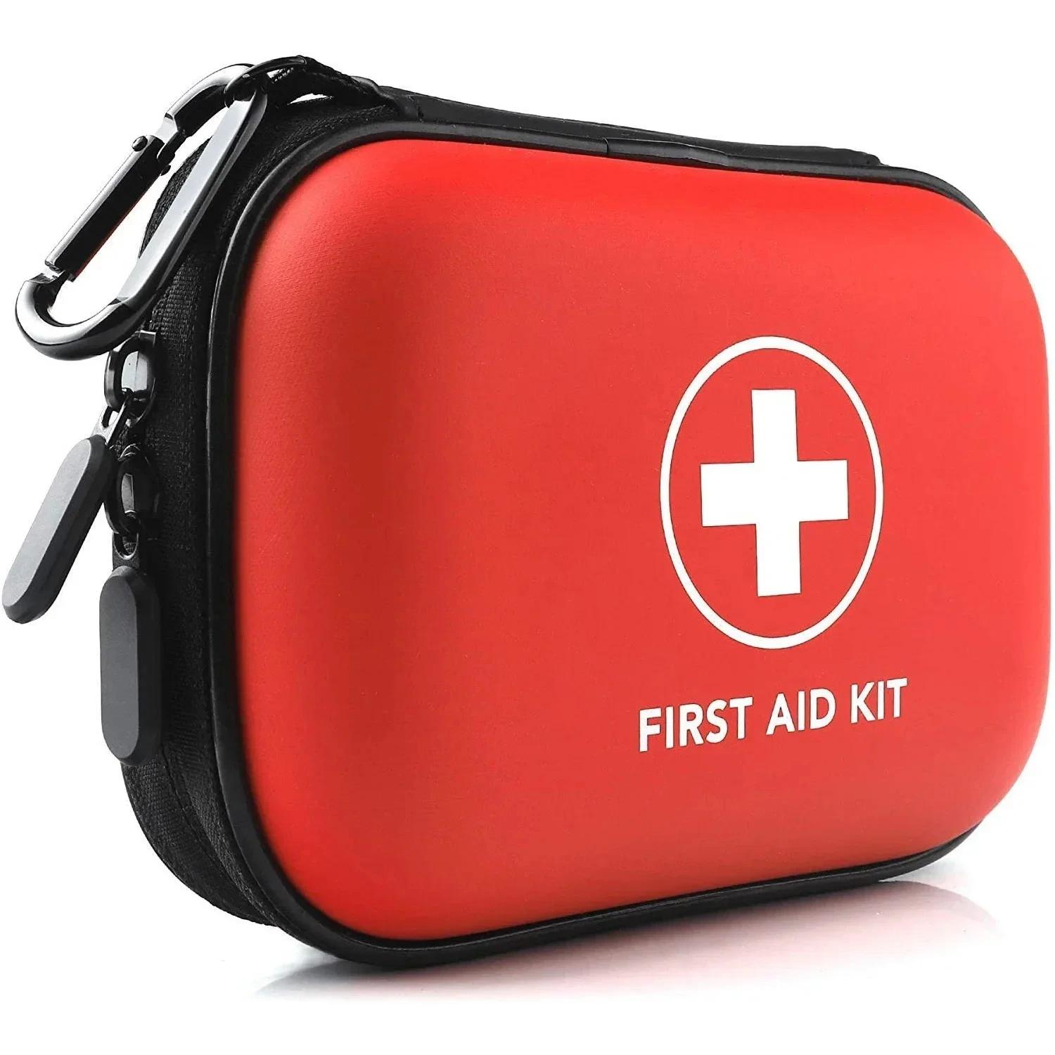 Compact Hard-Case First Aid Kit Storage Box Carabiner Portable Emergency Medical Bag for Outdoor Travel  Home Portable Medical Kit for Medical Care фото