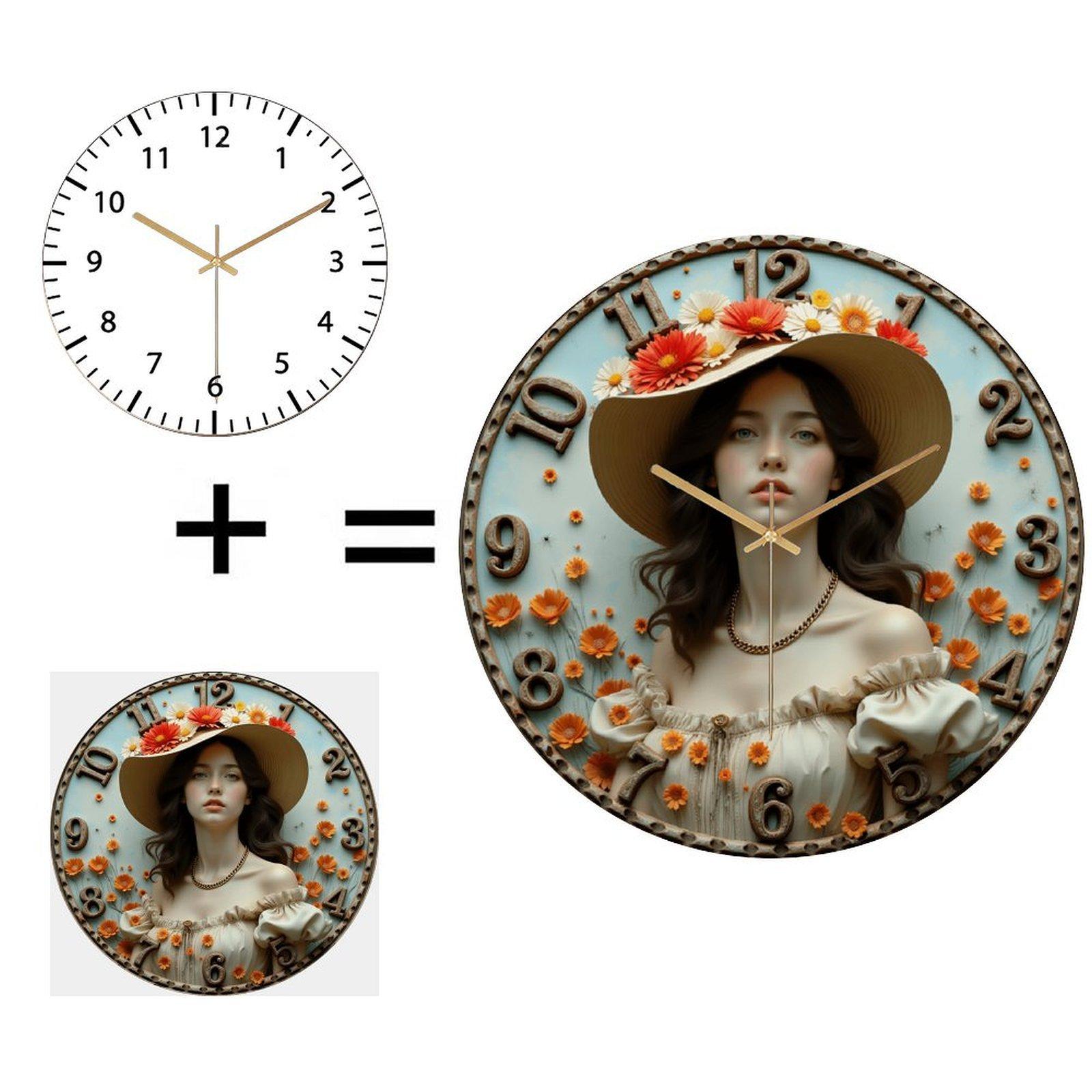 12 Inch Diameter Glass Wall Clock with a High-Gloss, Mirror-Like Glass Finish (White,12 in(30.48cm))