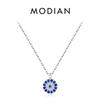 Blue Eye Necklace 925 Sterling Silver Zirconia Eyes Pendant Necklaces Trendy Link Chain Jewelry Gifts For Women Girls