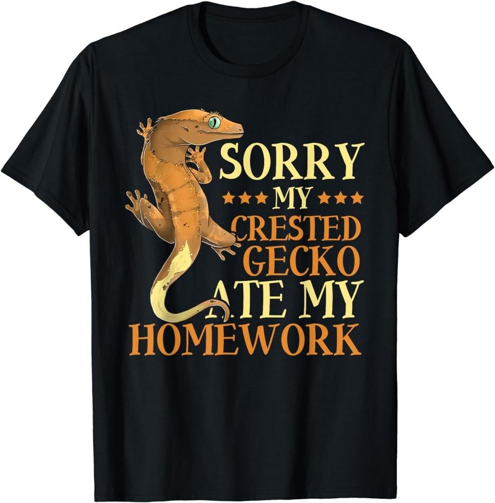 

Funny Tee crested gecko ate my homework Gift Unisex T-Shirt XL