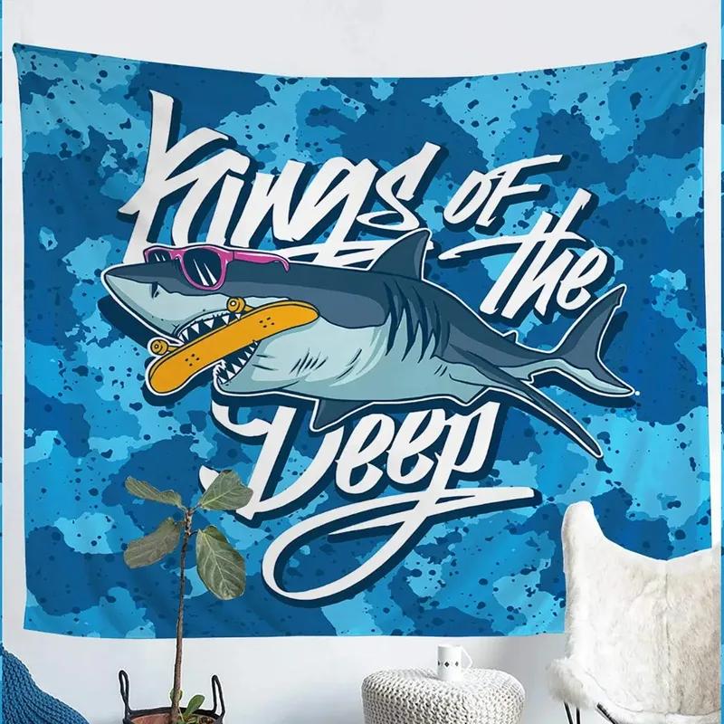 Tapestry ze wzorem rekina oceanicznego Tapestry do biura i salonu Tapestry do dekoracji ścian domu