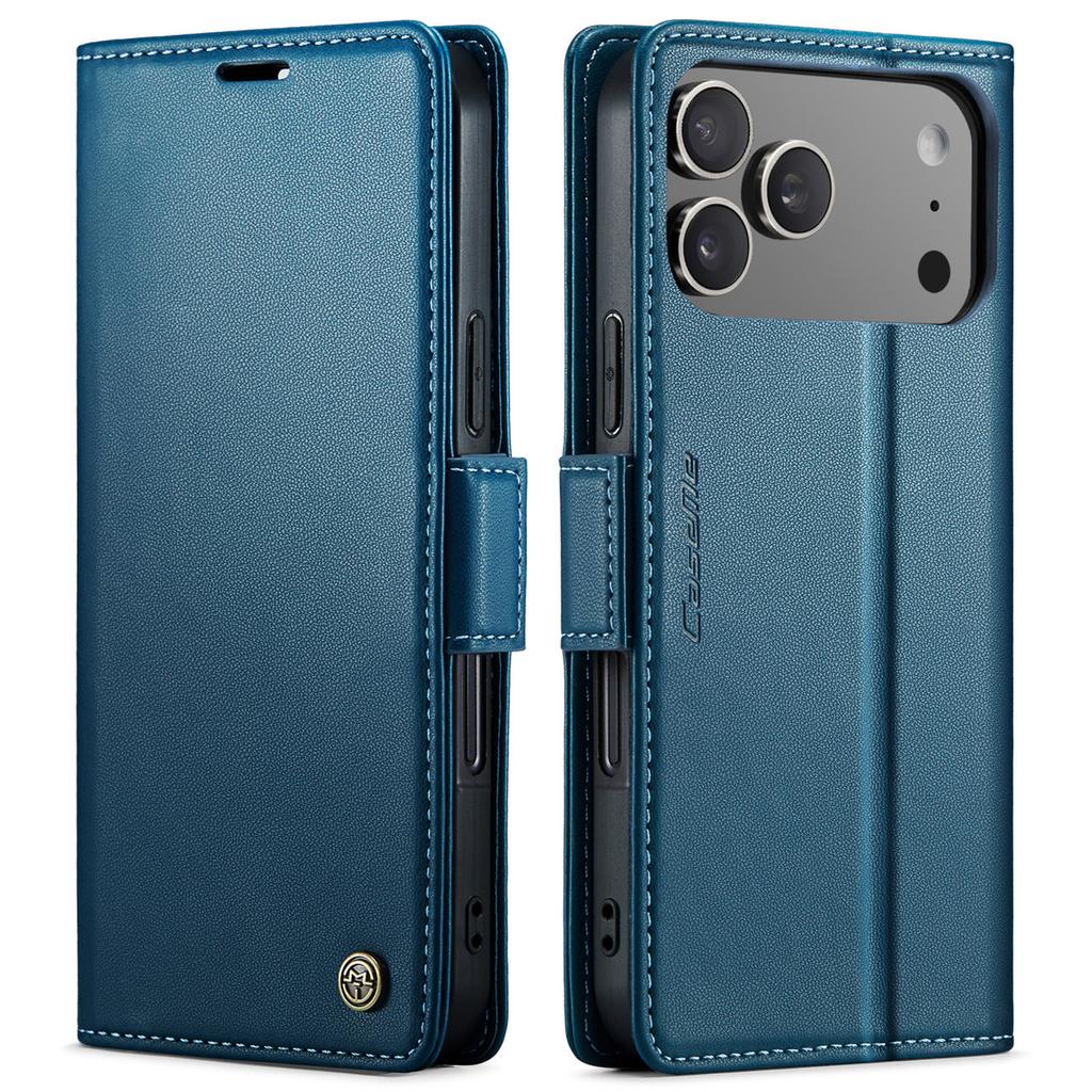 RFID-Blockierende Leder-Klapphülle für iPhone 17/15 & Samsung S24 - Diebstahlschutz Hülle