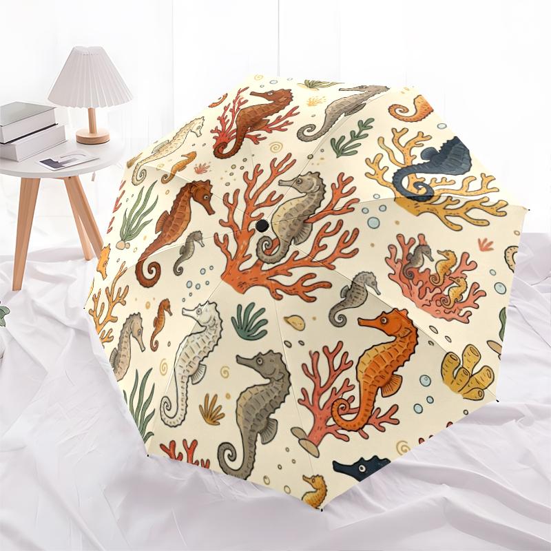 1 PC Automatic Folding Umbrella - Cute Dog Pattern, Portable & Foldable Design with 8 Ribs, Christmas Birthday Gifts