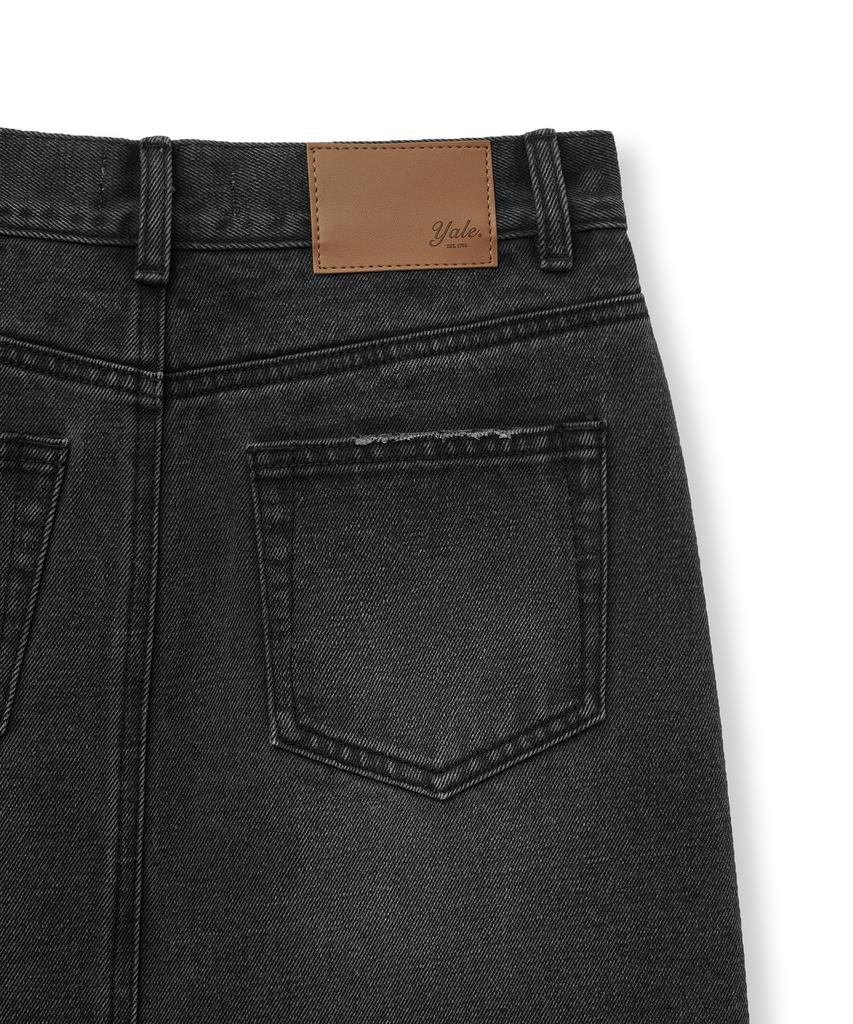 Yale Denim Long Skirt_Charcoal