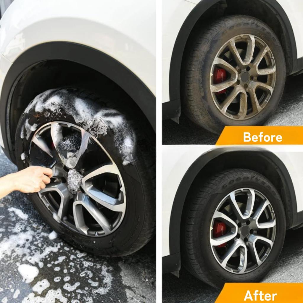 DIZLAS Autowäsche Rad Weich Motorrad Karosserie Detail Reifen 43cm Bürste, Bürste, Bürste, (blau)