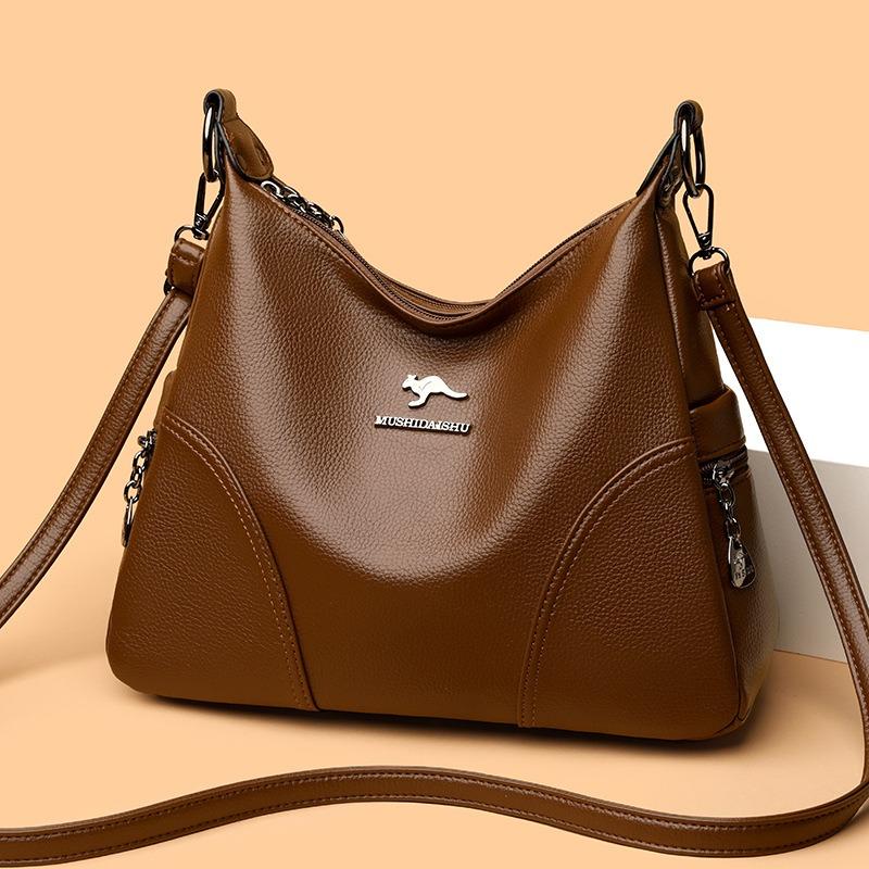 Einfache Mittleren Alters Mutter Weibliche Tasche Umhängetasche Mode PU Weiche Halbmond Tasche Hand Schräge Span Tasche