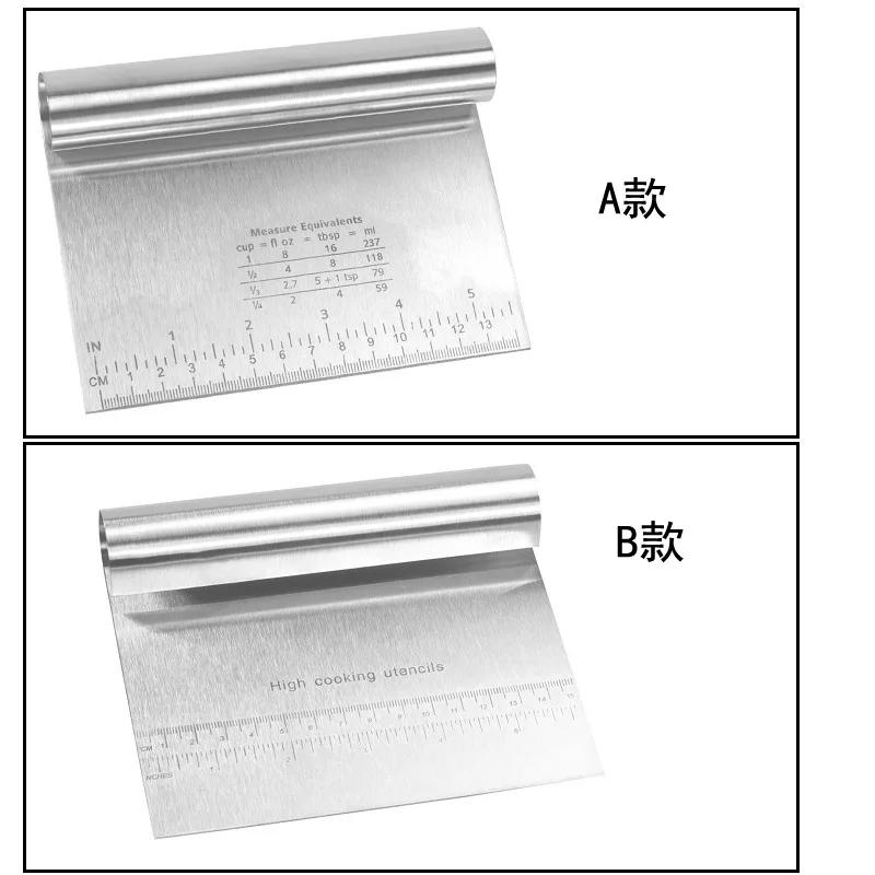 Stainless Steel Noodle Knife Cake Scraper With Scale Pastry Cutters Baking Cake Cooking Dough Scraper Baking Accessories