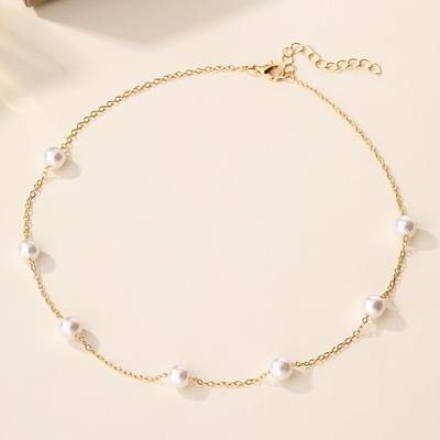 New Accessories Fashion Pearl Chain Necklace Simple Light Luxury Pearl Pendant Ladies