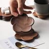Japanese Style Black Walnut Coaster Home Dining Table Tea Coffee Cup Pad  Decoration Petal Heat-Resistant Beverage
