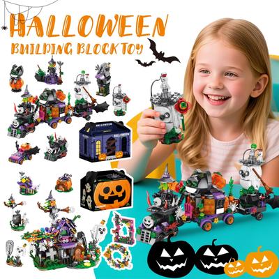 Seria Halloween Klocki, Lampiony Dyniowe, Zabawki Domek ze Słodyczy, Ozdoby, Dzieci i Chłopcy