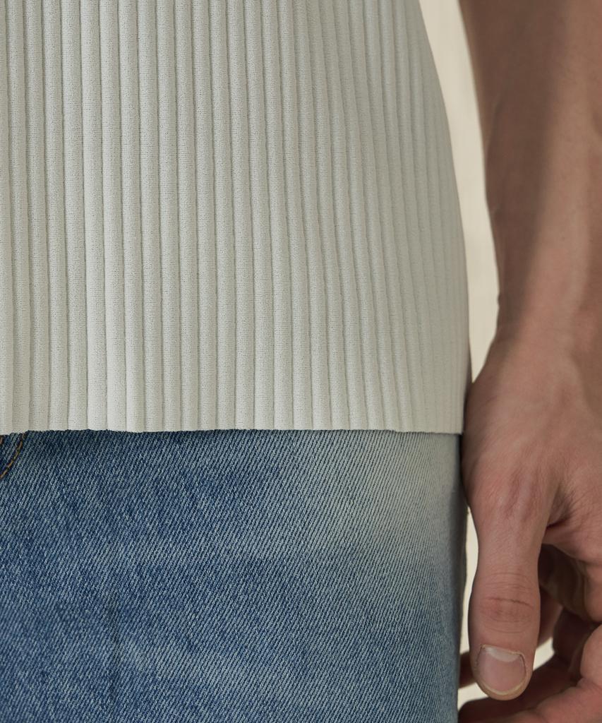 210EDIT Pleated Short Sleeve T-Shirt_Zd2Ts161_Ivo