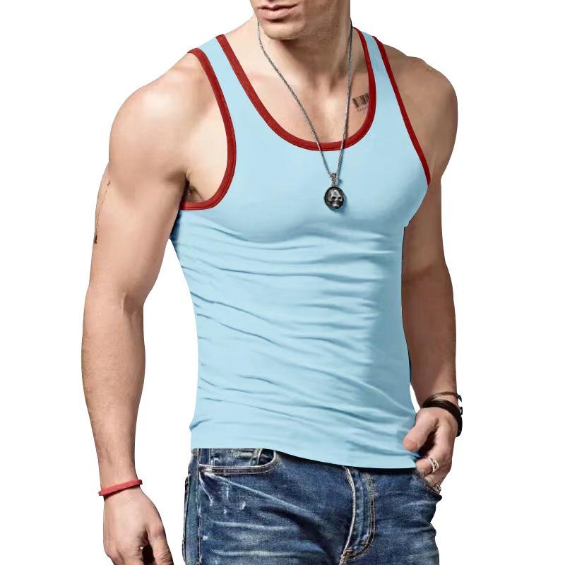 HNXC Men's Fashion Summer Spring Sleeveless O-Neck Casual Blouses & Shirts Classic Exquisite