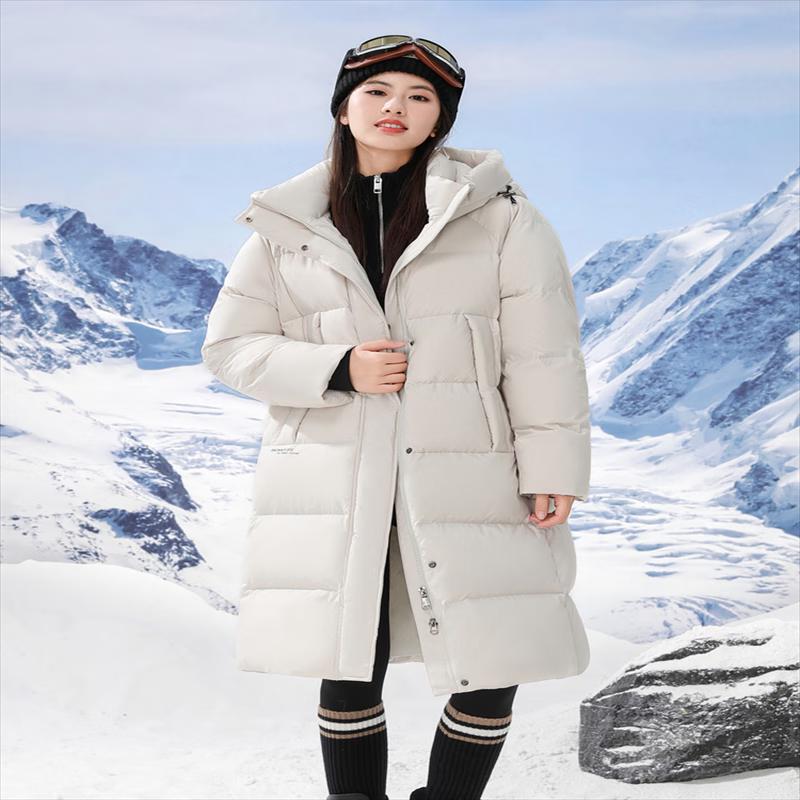 Snowflying Unisex Hooded Long Down Jacket