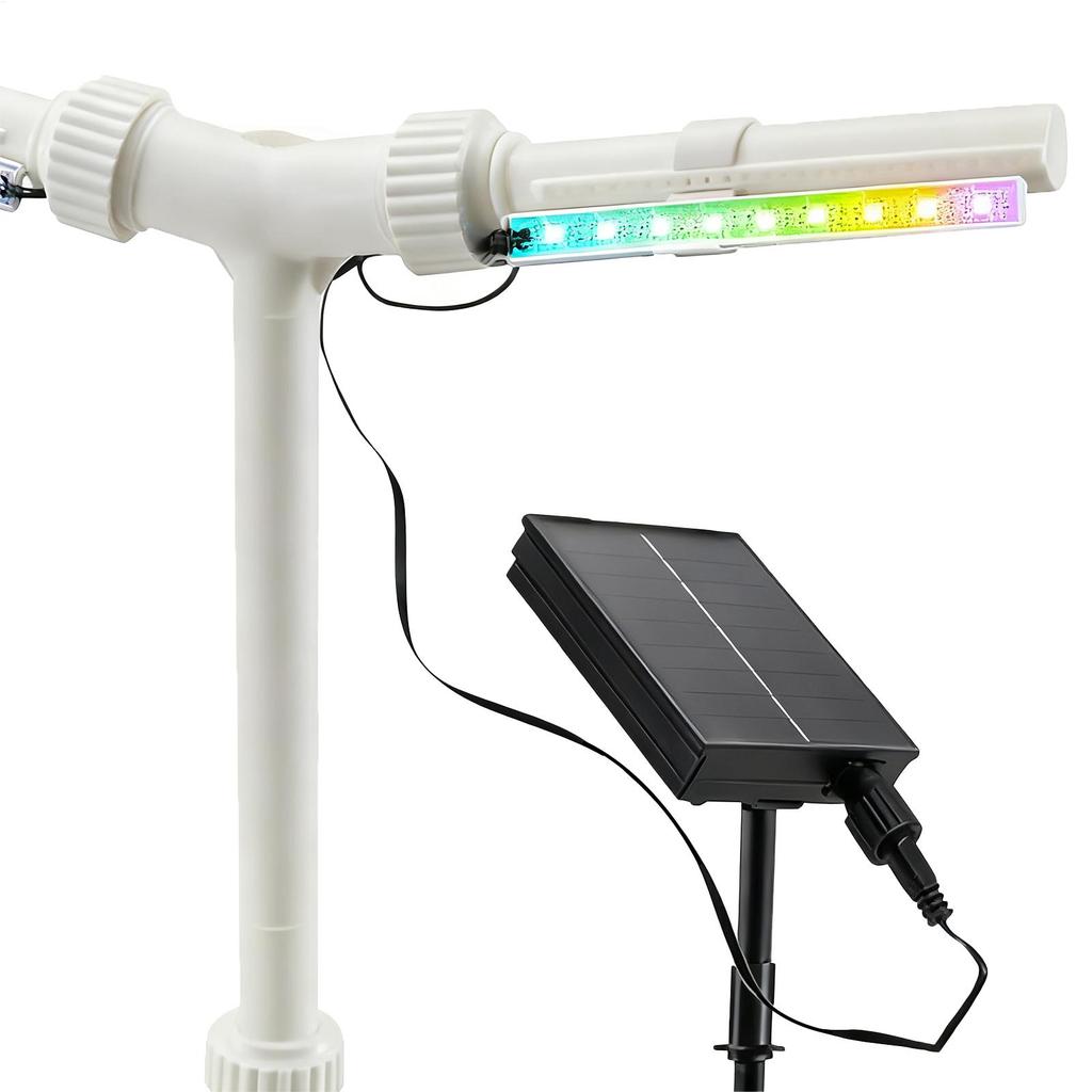 Pool Water Fountain Remote Waterfall Sprinkler With Remote And Adjustable 7-color LED Light Double Spray Swimming Pool Fountain
