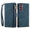 ESEBLE Star Series For Samsung Galaxy S25 FE Case Zipper Wallet Leather Stand Phone Cover with Wrist Strap