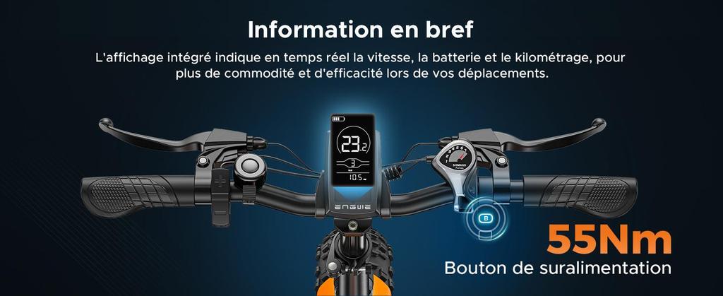 Bicicletă electrică pliabilă ENGWE, baterie 48V 13Ah, autonomie de 50-120 kilometri, anvelope late de 20 de inci, 7 viteze, EP-2 Boost.