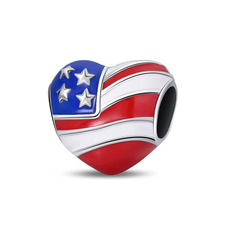 Charms Fit Pan S925 Silver American Style USA Eagle Independence Day Camera Passport Beads Original Bracelets DIY Fine Jewelry