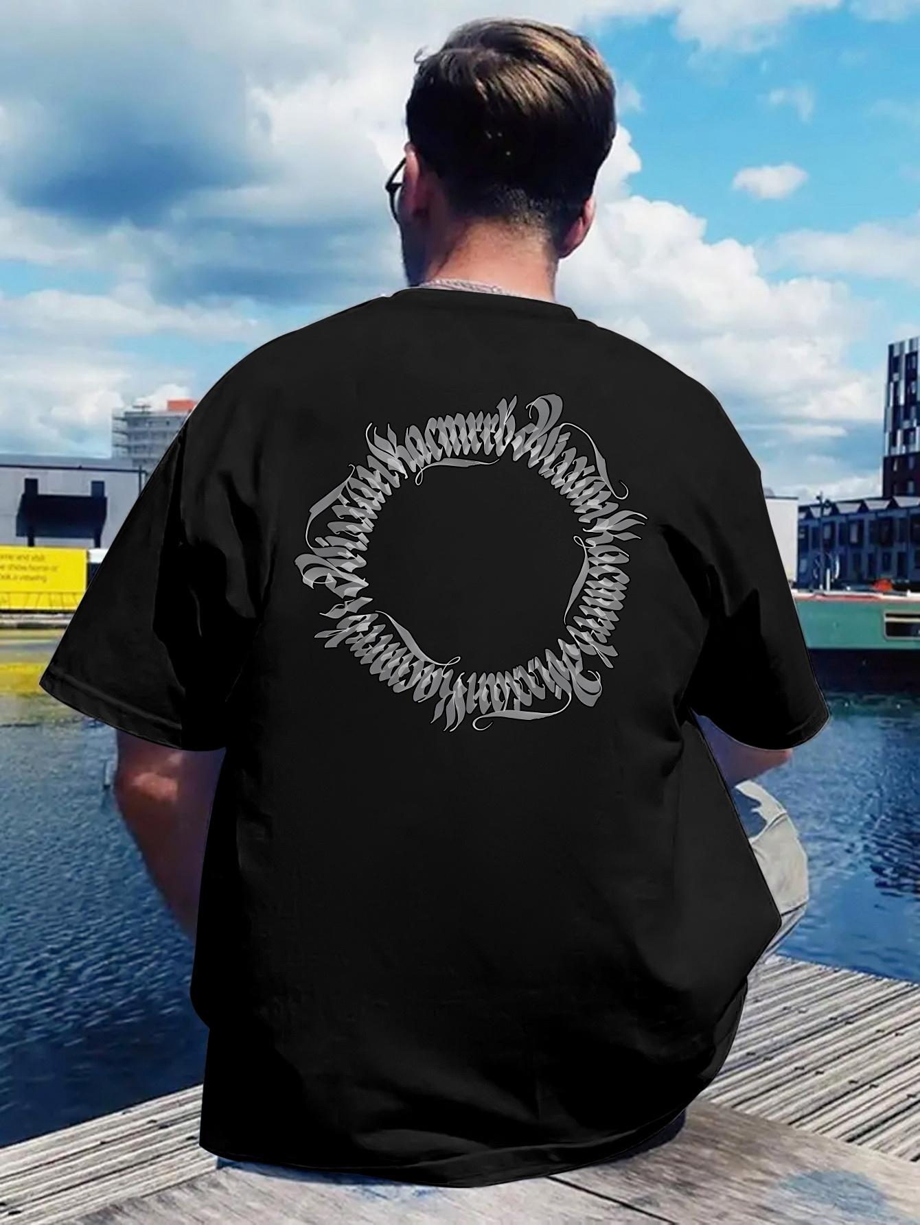 Black T-shirt - Back Print Mobius Strip Graphic L
