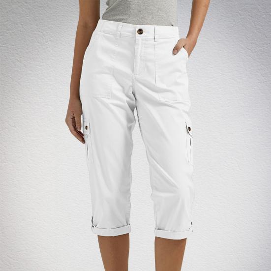 Women's Capris Cargo Joggers Mid Rise Cropped Cargo Pants Summer Quick Dry Hiking Pants with Multi Pockets