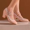 Elegante Damen Mary Janes High Heels Schuhe 2025 Frühling Riemen Schwarz Blau Rot Rosa Absatz Party Hochzeit Büro Schuhe Kleid Pumps