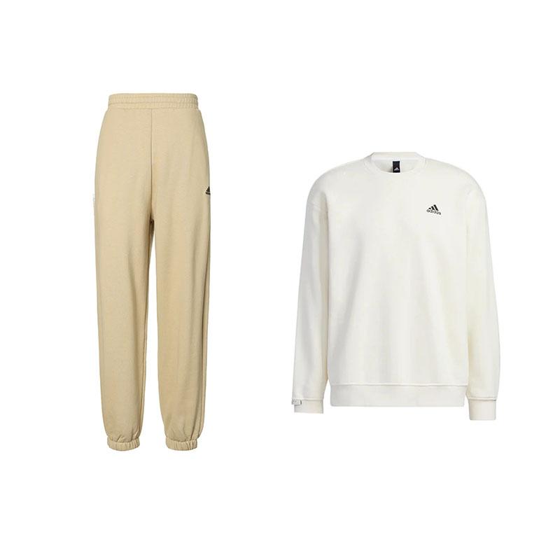 

Adidas Minimalist Logo Fleece Comfortable Fashion Crewneck Pullover Sweatshirt And Cuffed Pants Set Men Sweatshirt And Pants Set IB2713+IV7609 M