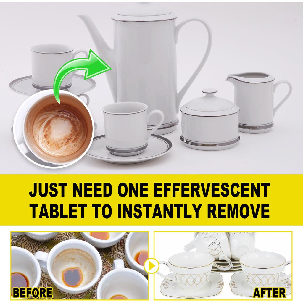 JUE-FISH Kahve Lekesi Temizleme Çay Fincanları Kahve Fincanları Fincan Gereçleri Kahve Lekesi Temizleme Tabletleri