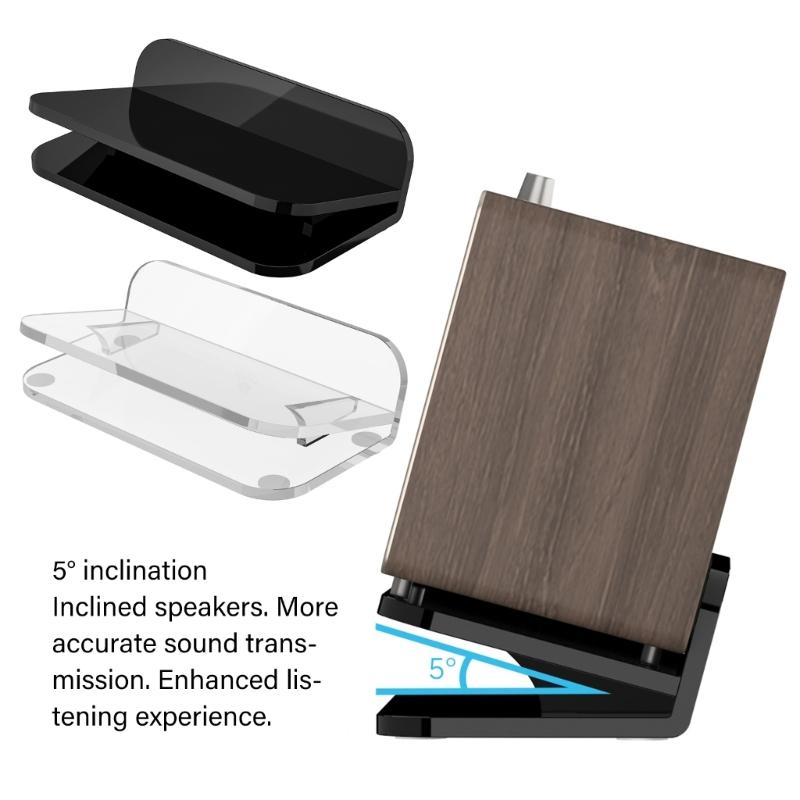 Strong Acrylic Tilting Speaker Stand Universal Desktop Base with Not Slip Design Simple Installs for Multiple Speakers