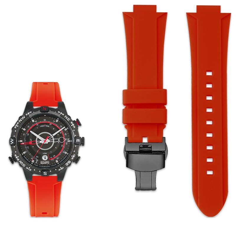 Klasický gumový pásek na hodinky s velkým množstvím pro timex HODINKY T2N720 T2N721 Řada TW2T76300 Vodotěsný silikonový sportovní řemínek 24*16mm