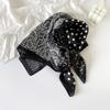 Elegant Silk Square Scarf Women - Lightweight Neck Wrap Sun Protection Stylish Accessory In Navy Blue Black Beige Red