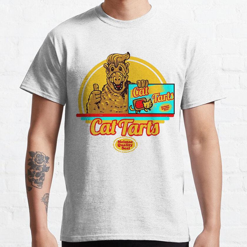 CAT TARTS Funny 80s Cartoon Graphic T Shirts 90s Retro Style ALF Character TV Show Adult Clothing 100% Cotton All Size S-6XL