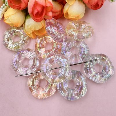 Home Party Supplies 24.2mm Fashion DIY Jewelry Material Acrylic Large Aperture Bracelet Necklace Accessories 10Pcs High Transparency Donuts Beads