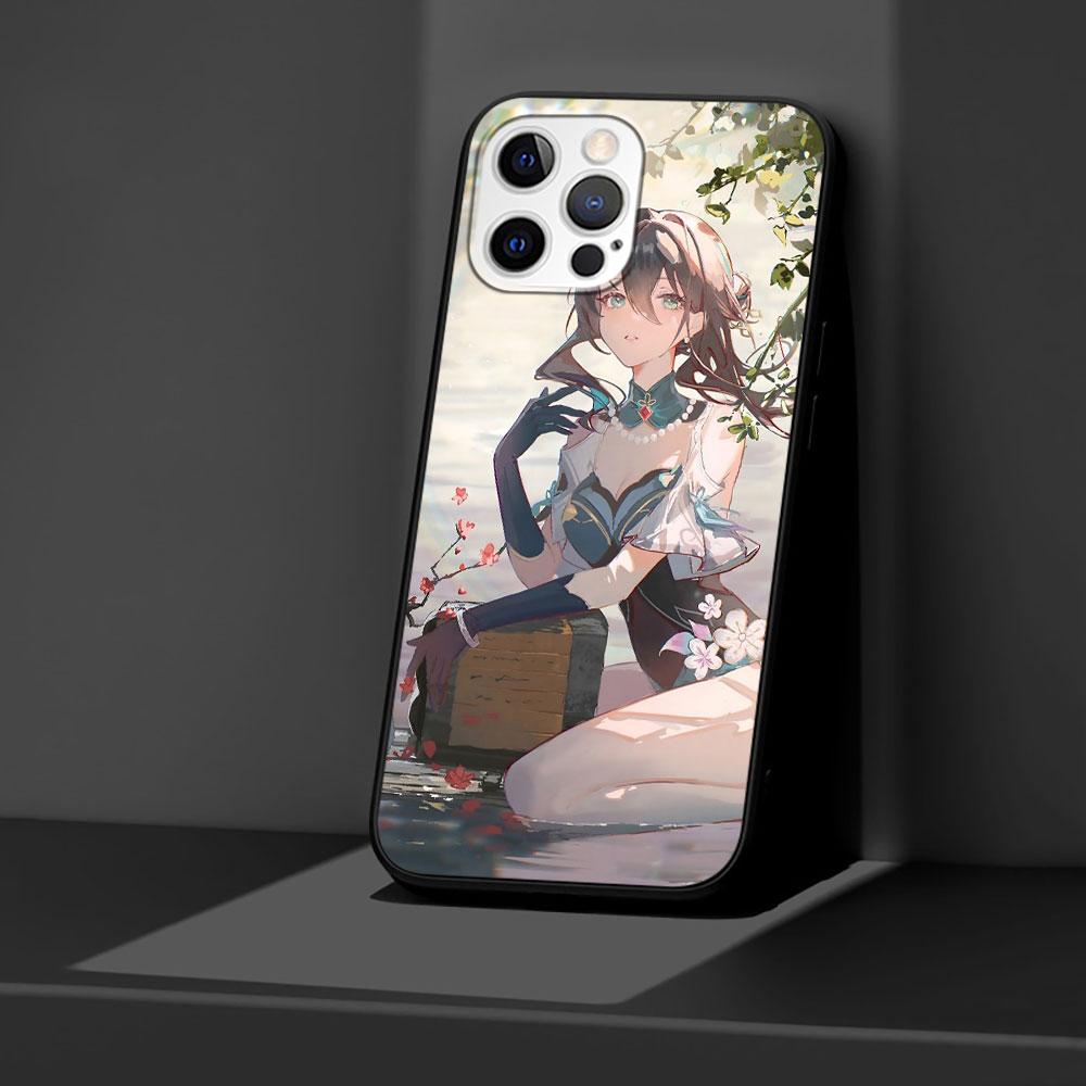 

Чехол Honkai Star Rail Ruan Mei для Apple iPhone 11 14 13 Mini 15 Plus X XS 12 Pro Max XR, черный силиконовый мягкий чехол для телефона iPhone 14 Pro Max