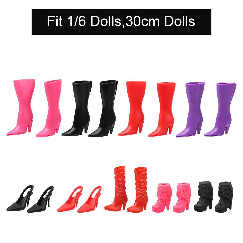 1 pair Plastic 1/6 Female 30cm Dolls Boot Doll Shoes Accessories Long Knees Boots