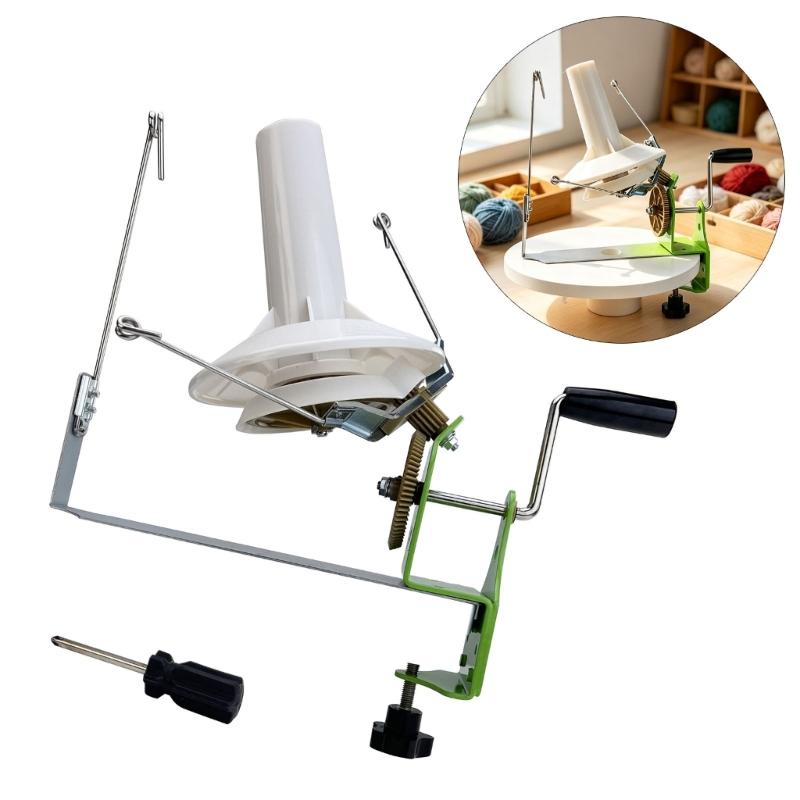 Fiber Winding Tool Manual Clamp On Ball Maker with Hand Turn and Large Winding Area, Table Mount Helper for Home Crafting Tasks Use