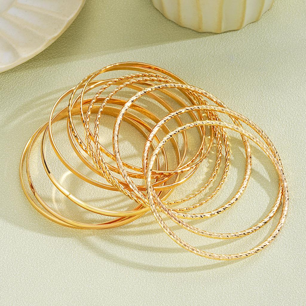 17KM 12 buc brățări elegante boeme set punk vintage culoare aurie brățară exagerată banchet pentru femei bijuterii simple de vacanță cadouri