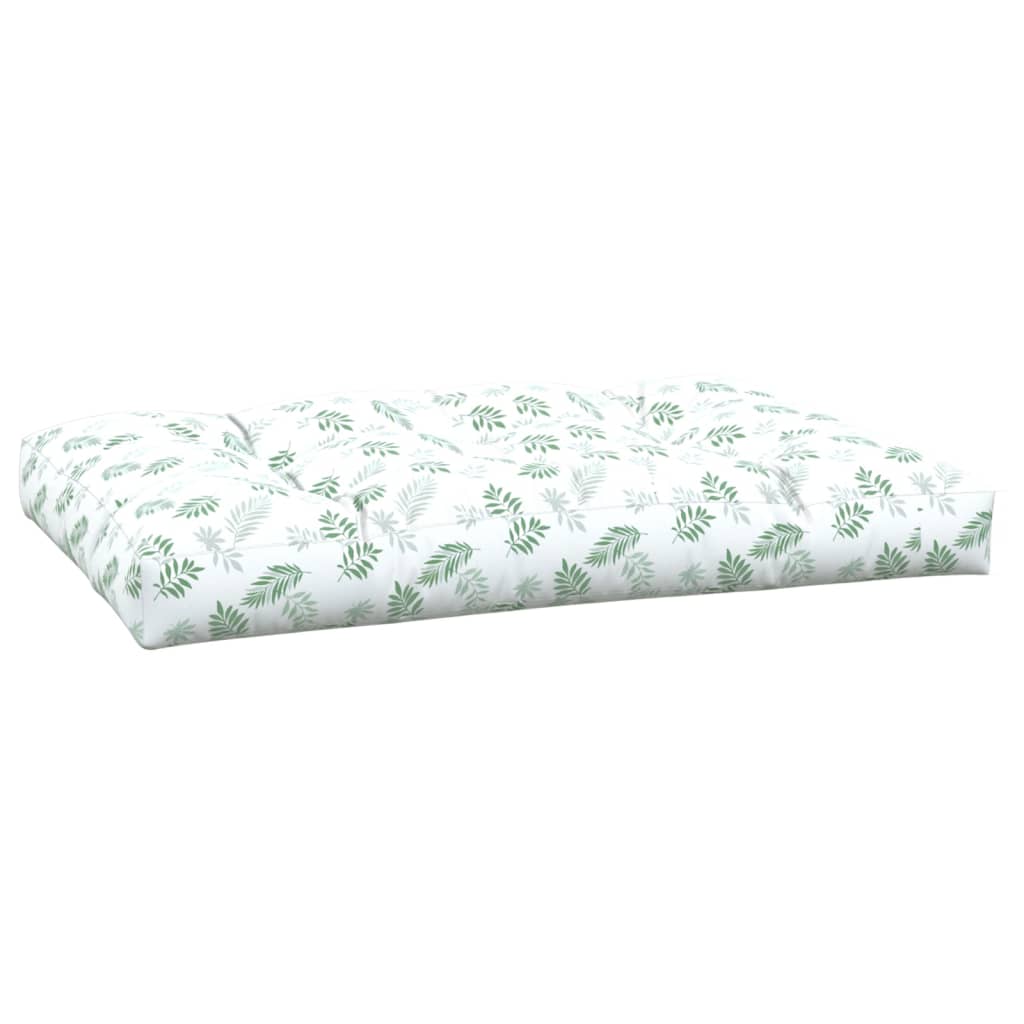 Pallet Cushion with Leaf Pattern 120 X 80 X 12 Cm Fabric