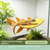 Lizard Terrarium Decor Leaf Simulated Leaf Shape Habitat Resting Pad with Suction Cup for Gecko Frog Reptile Pets