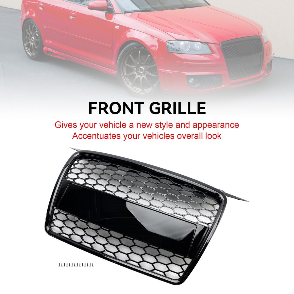 RS3 Style Front Bumper Grill Grille Fit A3 8P 2004-2008 8P4853651A
