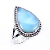Natural Republic Larimar Gemstone 925 Solid Sterling Silver Gift Ring S.8 I2o32