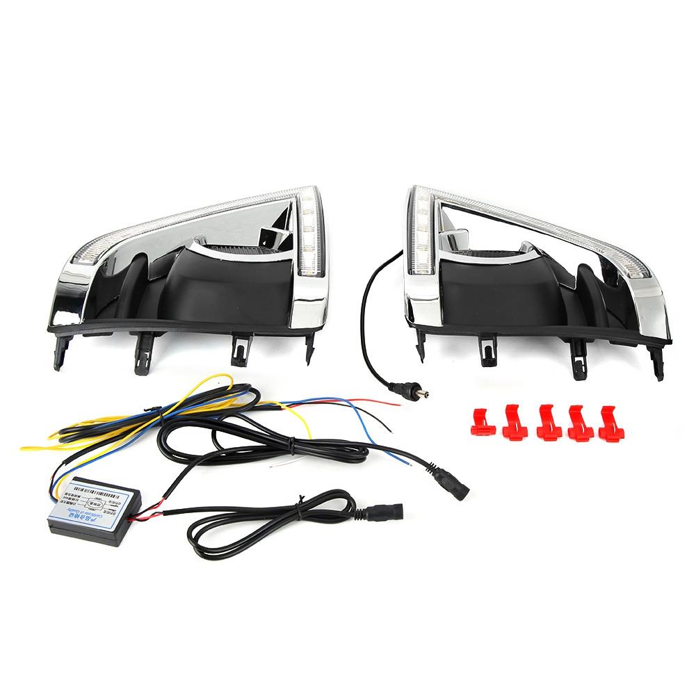 1 par DC12V 6000 6700K LED Vattentät Dubbelfärg DRL Blinkersljus Passar för Toyota Yaris Vios 13 15