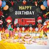 Sfondo a Tema Pompieri e Camion dei Pompieri Cartoni Animati Decorazioni Compleanno Ragazzo Fiamme Rosse Articoli per Feste Sfondo Fotografico