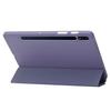 For Samsung Galaxy Tab S10+ Case PU Leather+Silicone Tri-Fold Stand Tablet Cover