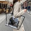 Versatile Transparent Handbags Large Capacity Beach Bag Jelly Color Shoulder Bag  Trendy Fashion